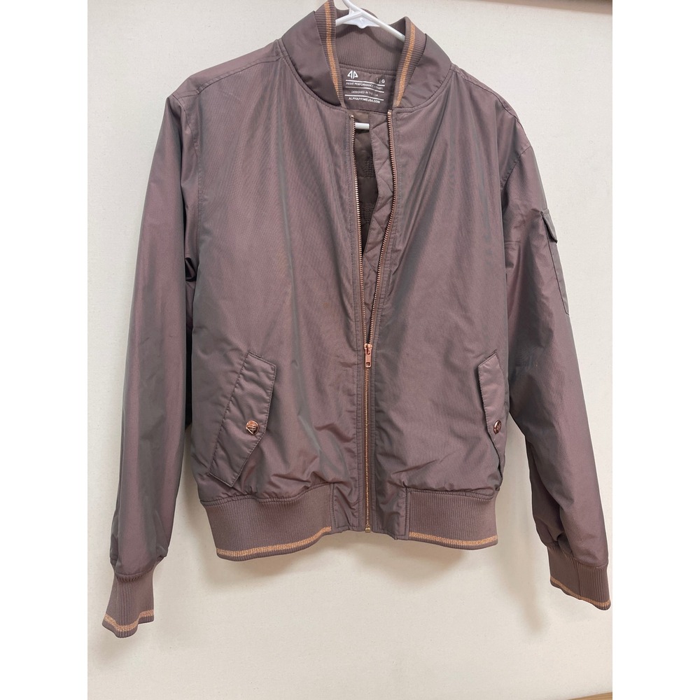 Alpha Prime Performance Apparel Bomber Jacket Mauve Rose Gold Hardware Large